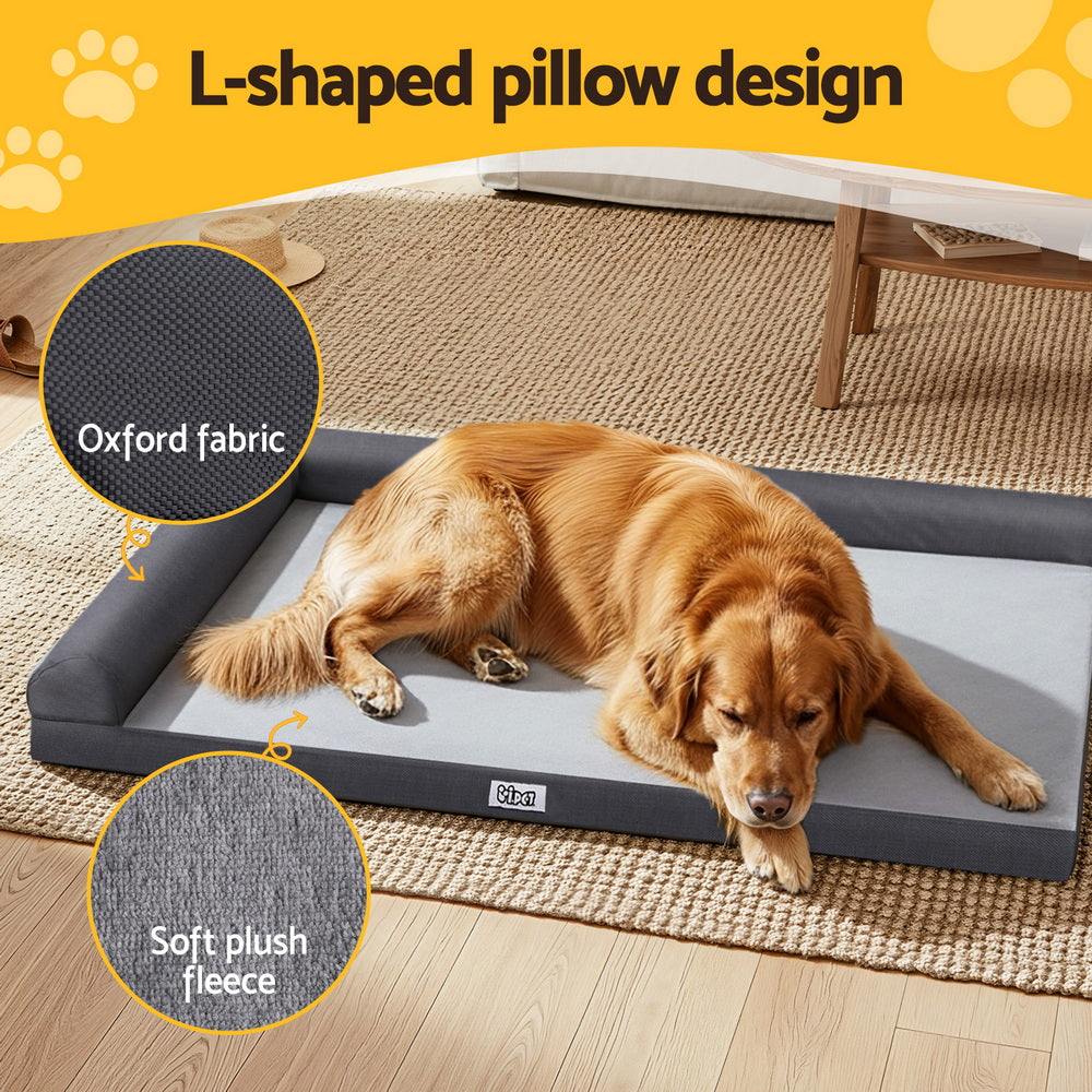 Large Plush Pet Bed with Egg Crate Foam – Removable & Washable Cover