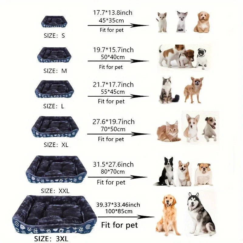 Blue Pet Dog Bed Sofa Mat for Cats & Dogs – Medium