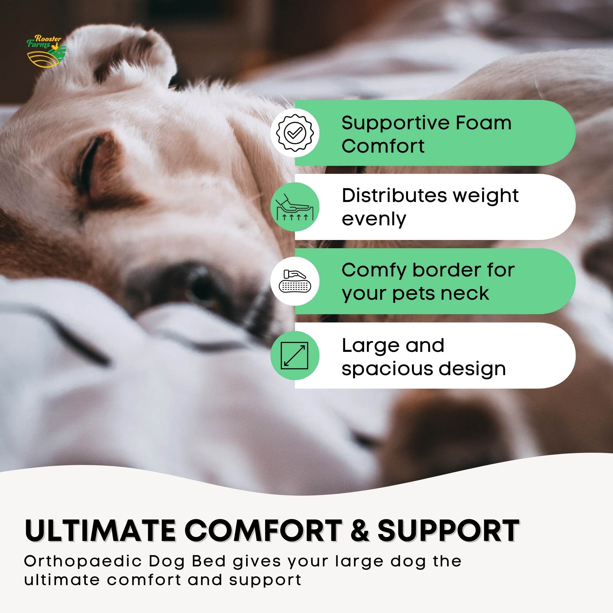 Orthopaedic Dog Bed XL – Memory Foam Mattress with Waterproof Cover (Grey)