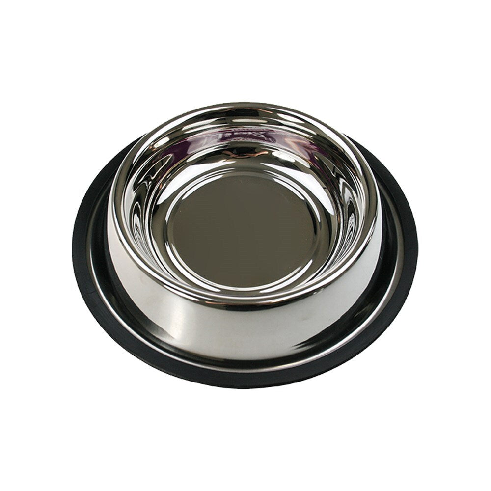 2-Pack Medium Stainless Steel Non-Slip Pet Bowls (700ml)