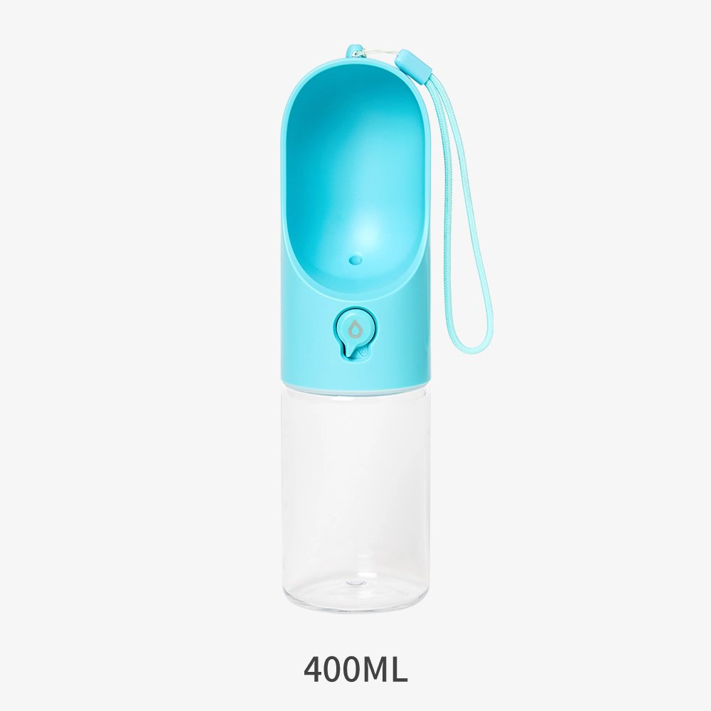 Blue Portable Anti-Bacterial Pet Water Bottle (400ml)