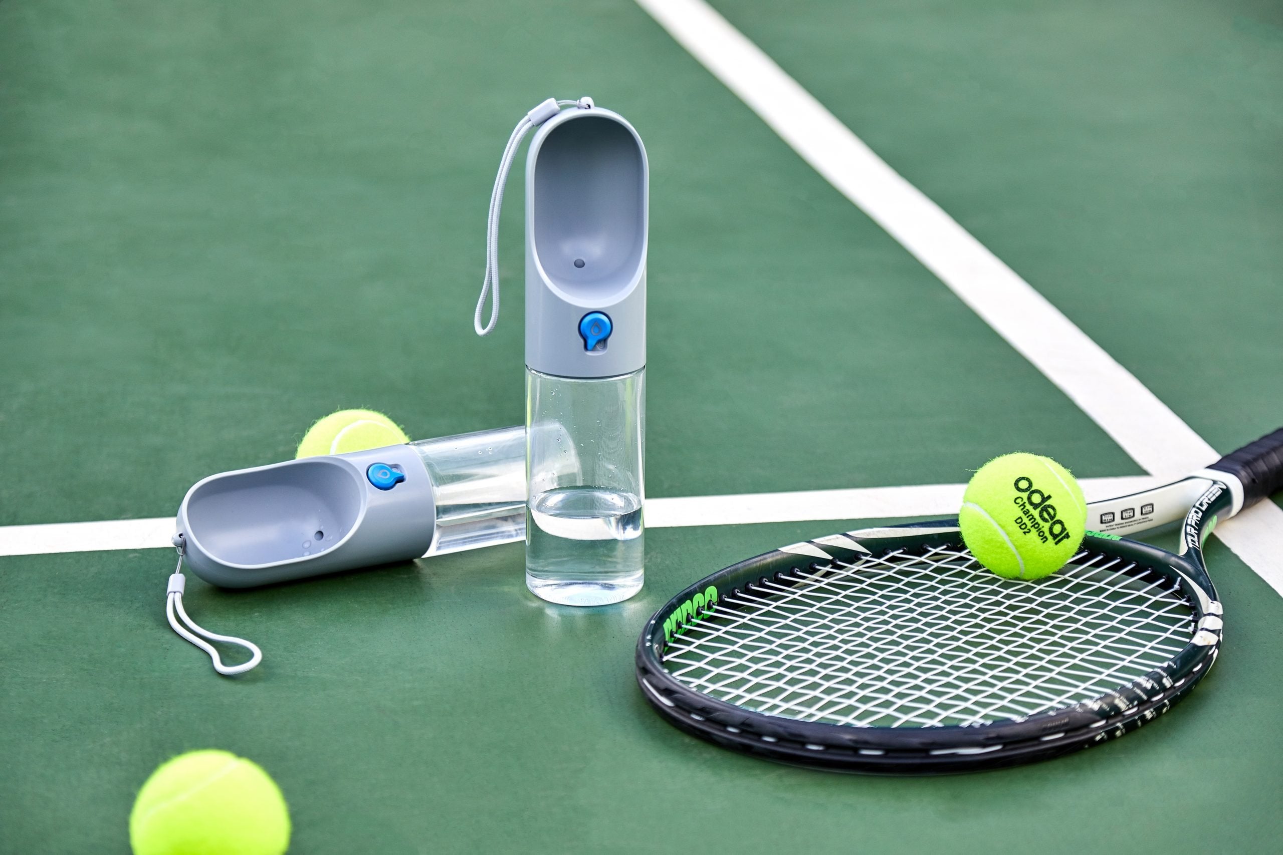 Grey Portable Anti-Bacterial Pet Water Bottle (400ml)