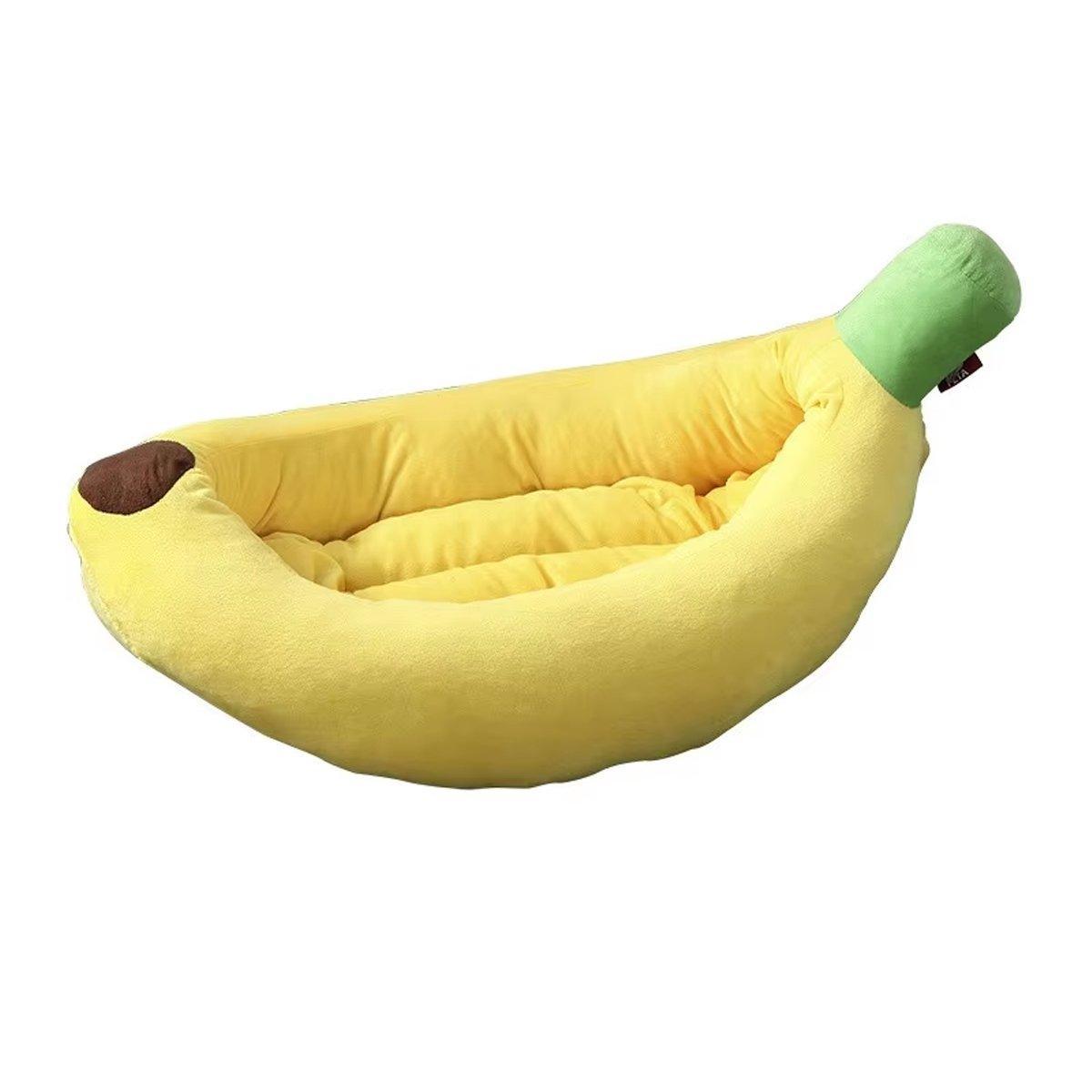 Cute Banana-Shaped Pet Bed – Warm Winter Kennel for Cats & Dogs (Small)
