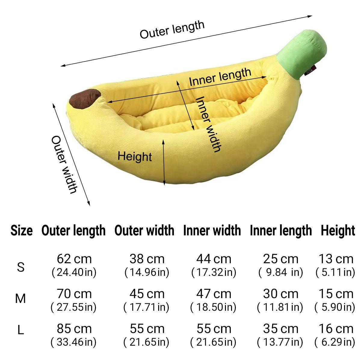 Cute Banana-Shaped Pet Bed – Warm Winter Kennel for Cats & Dogs (Small)