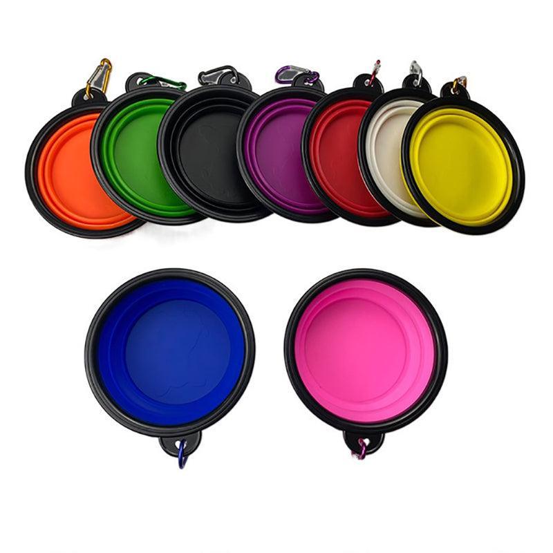 White Collapsible Silicone Travel Pet Bowl – Portable Food & Water Feeder