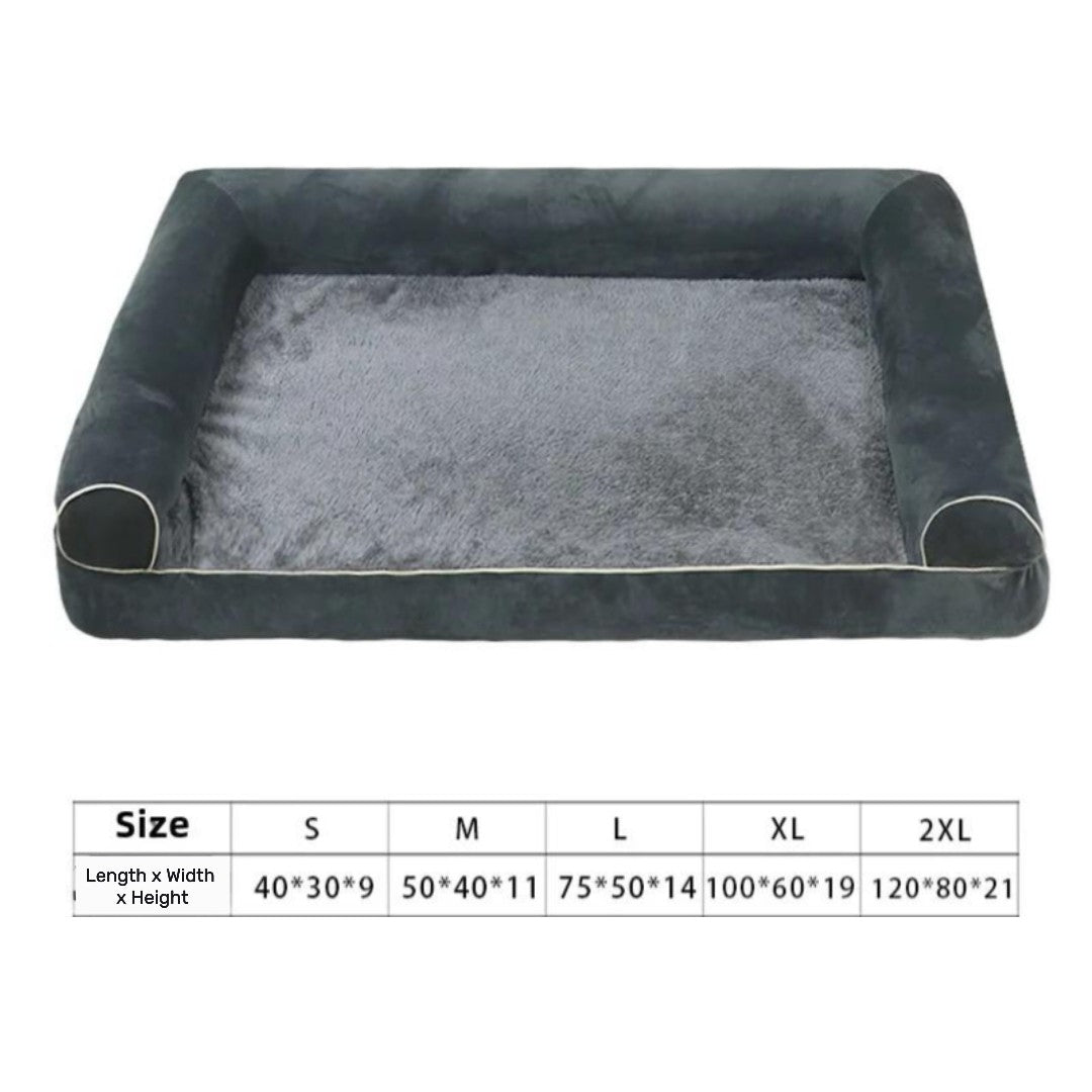 XXL Orthopedic Dog Bed – 3-Sided Bolster Calming Mattress with Removable Cover