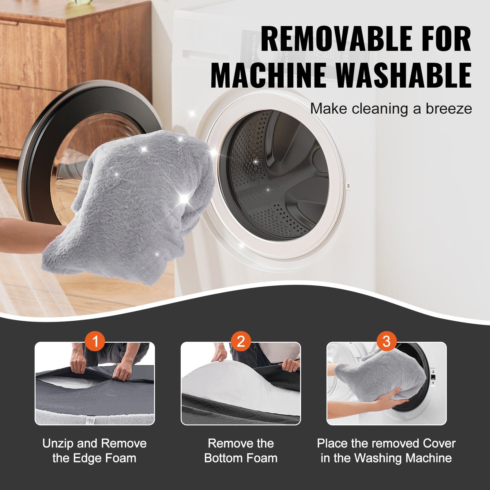 Human-Size Dog Bed – Extra Large Faux Rabbit Fur Washable Mattress