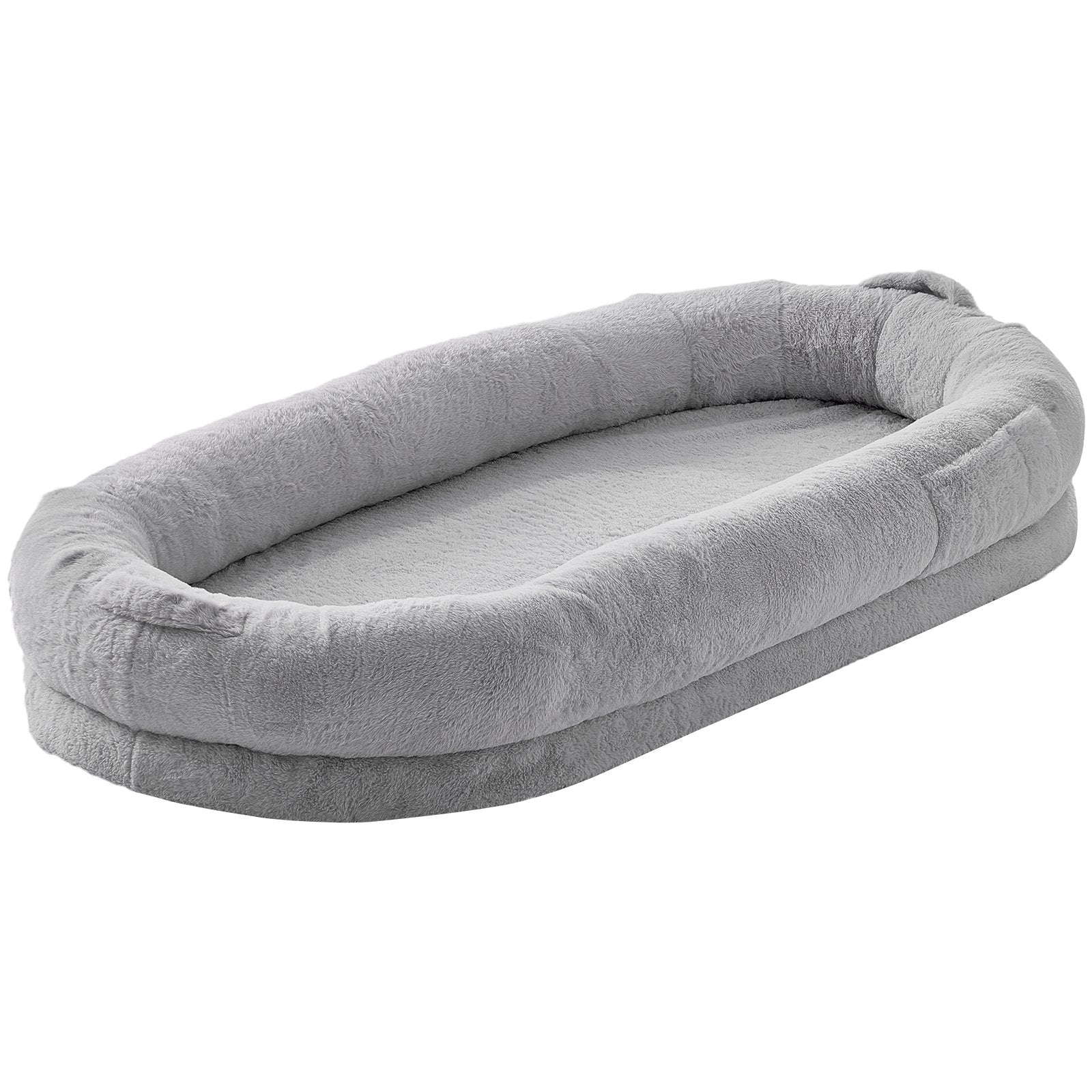 Human-Size Dog Bed – Large Faux Rabbit Fur Mattress with Washable Cover