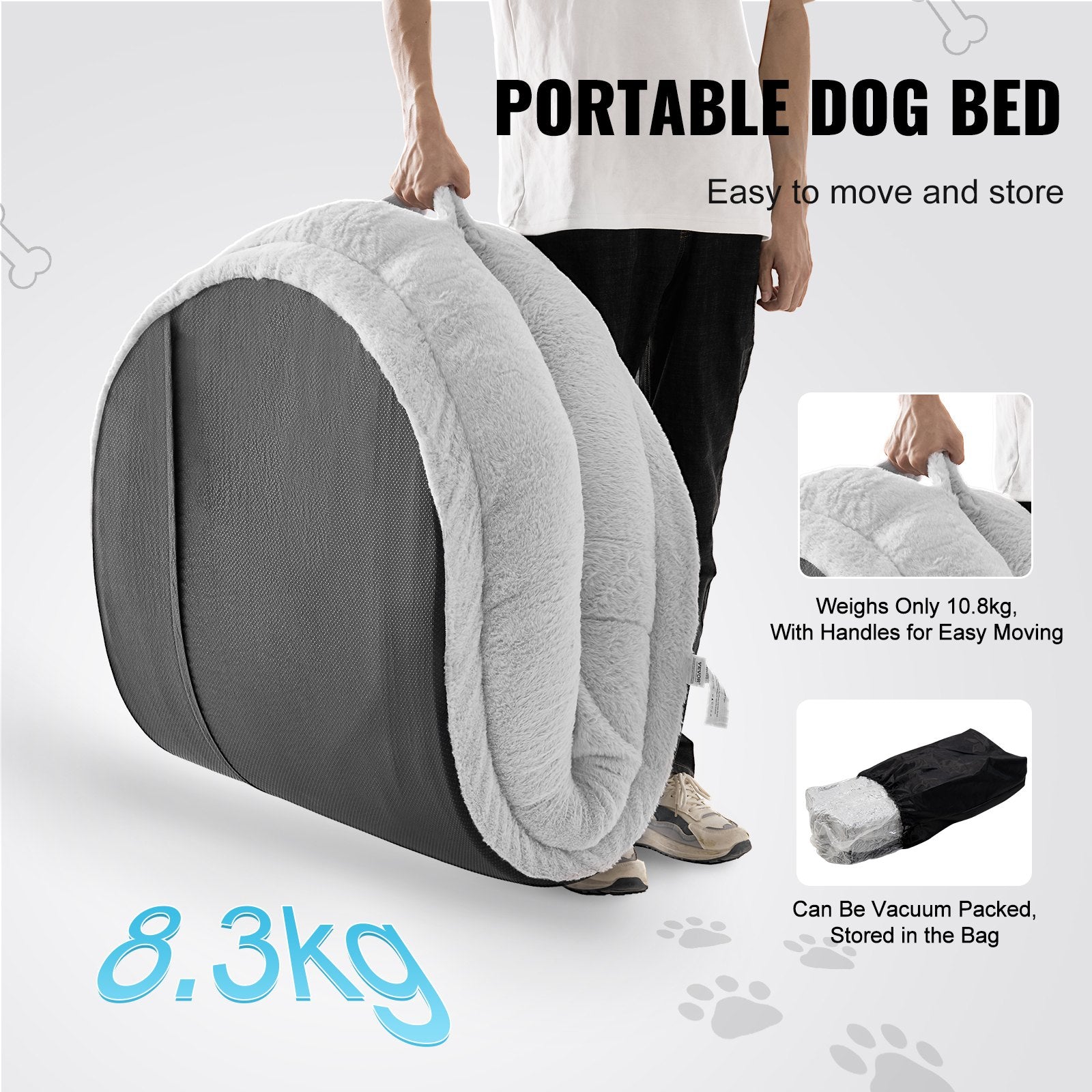 Human-Size Dog Bed – Large Faux Rabbit Fur Mattress with Washable Cover