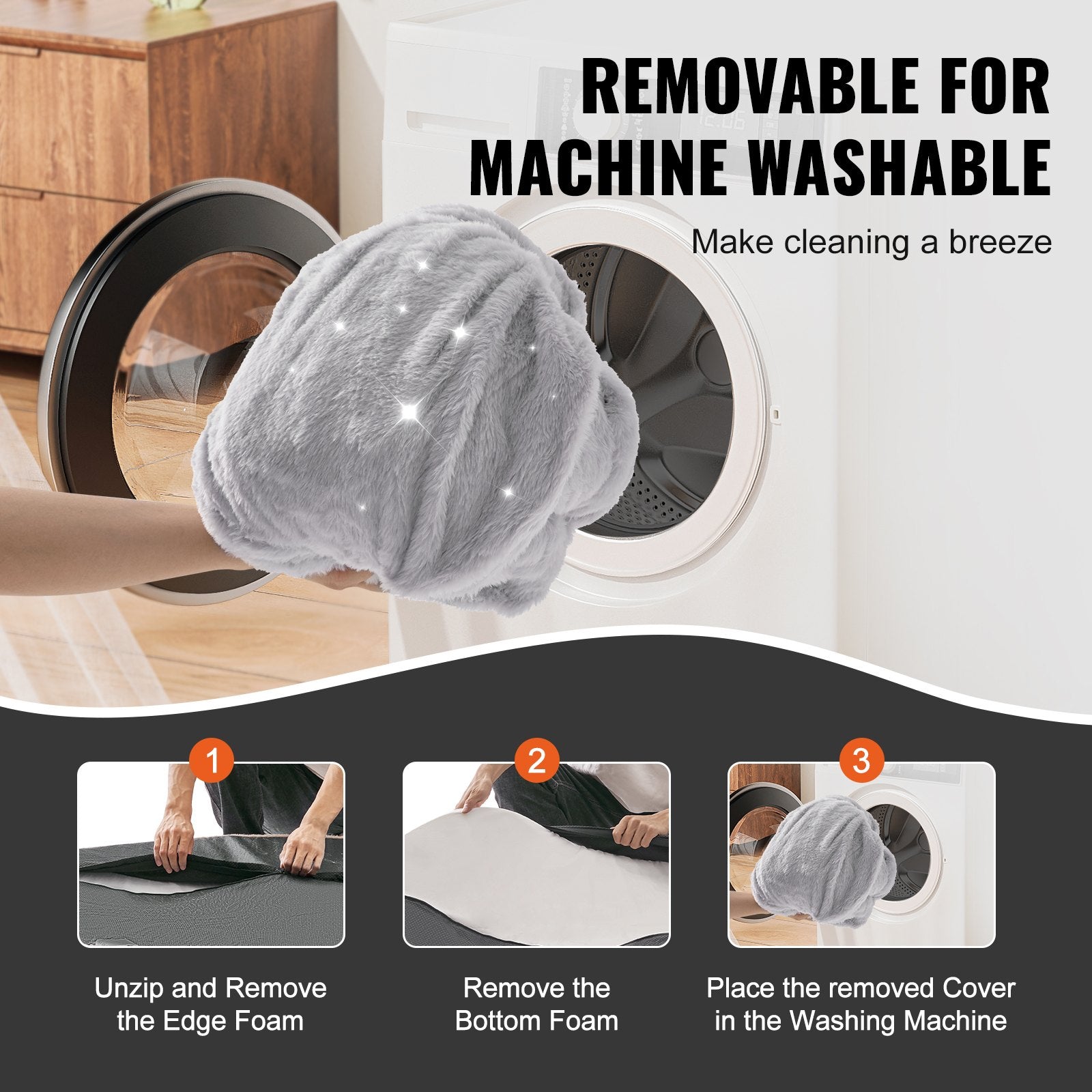 Human-Size Dog Bed – Large Faux Rabbit Fur Mattress with Washable Cover