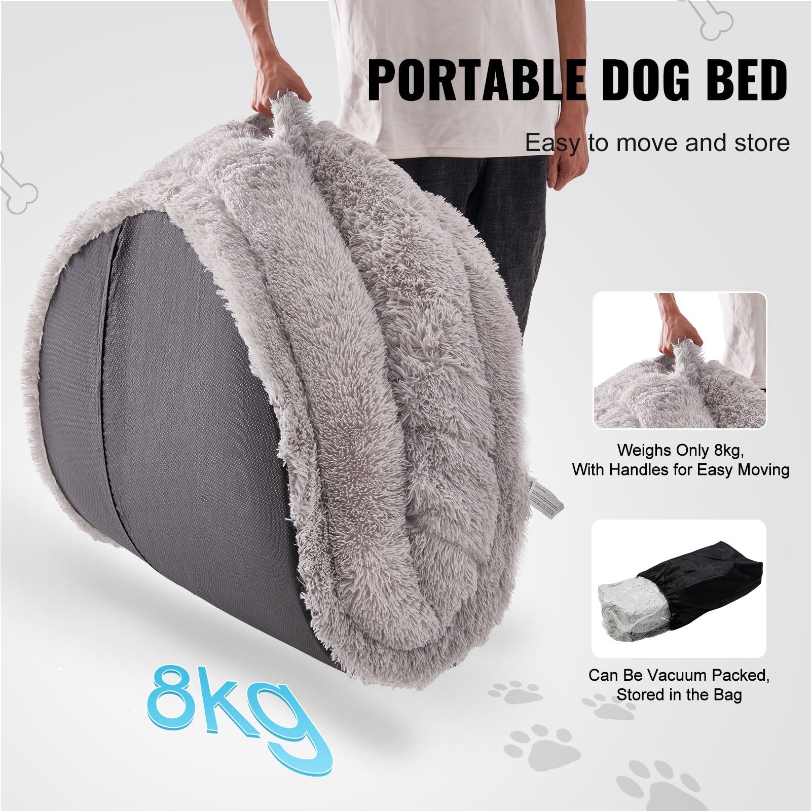 Human-Size Dog Bed – XL Cozy Bean Mattress with Washable PV Velvet Cover